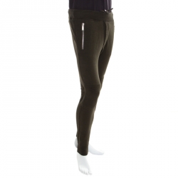 Dsquared2 Olive Green Cotton Knit Drawstring Detail Jogger Pants M