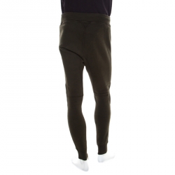 Dsquared2 Olive Green Cotton Knit Drawstring Detail Jogger Pants M