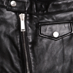 Dsquared2 Black Calf Leather Ribbed Panel Detail Tapered Trousers L