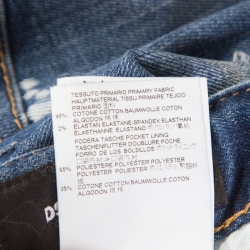 DSquared2 Indigo Faded Effect Denim Distressed Slim Jeans M