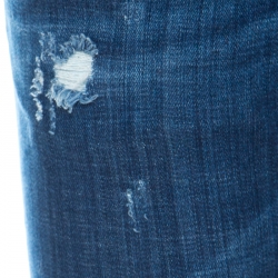 DSquared2 Indigo Faded Effect Denim Distressed Slim Jeans M