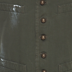 Dsquared2 Military Green Cotton and Flannel Gilet Vest L 
