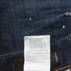 Pre Owned Dsquared2 Blue Distressed Denim Paint Splatter Detail Jeans L