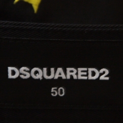 Pre Owned Dsqaured2 Black Cotton Embroidered Hockney Trousers L
