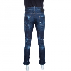 Dsquared2 Indigo Distressed Blu Cadet Wash Denim Cool Guy Jeans M