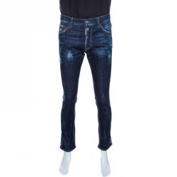 Dsquared2 Indigo Distressed Blu Cadet Wash Denim Cool Guy Jeans M