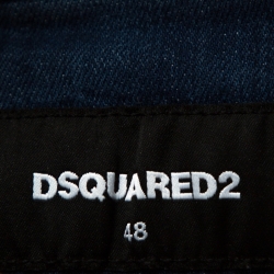 Dsquared2 Indigo Graphic Print Appliqued Classic Jean Jacket M