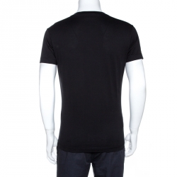 Pre Owned Dsquared2 Black Graphic Print Cotton Chic Dan Fit T-Shirt M