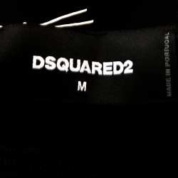 Pre Owned Dsquared2 Black Graphic Print Cotton Chic Dan Fit T-Shirt M
