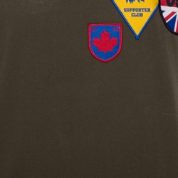 Pre Owned Dsquared2 Olive Green Cotton Applique Detail T-shirt M