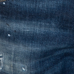 Pre Owned Dsquared2 Blue Distressed Denim Stitch Detail Slim Jeans S
