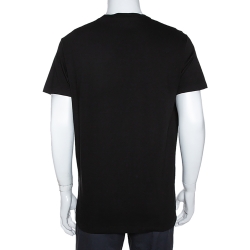 Pre Owned Dsquared2 Black Logo Print Cotton Jersey Crew Neck T-Shirt XL
