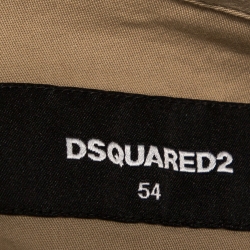 Dsquared2 Beige Stretch Cotton Patches Carpenter Shirt XXL
