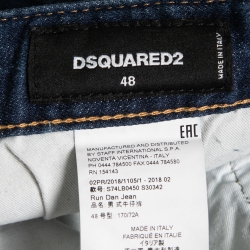 Pre Owned Dsquared2 Blue Distressed Denim Run Dan Jeans M Waist 32"