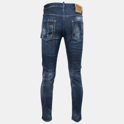 Pre Owned Dsquared2 Blue Distressed Denim Run Dan Jeans M Waist 32"