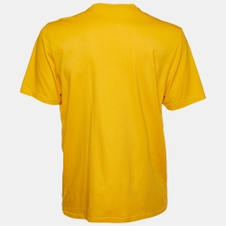 Pre Owned Dsquared2 Orange Logo Print Cotton Crew Neck T-Shirt XXL