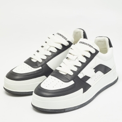 Dsquared2  White Leather Lace Up  Sneakers Size 41