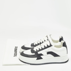 Dsquared2  White Leather Lace Up  Sneakers Size 41