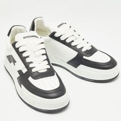 Dsquared2  White Leather Lace Up  Sneakers Size 41