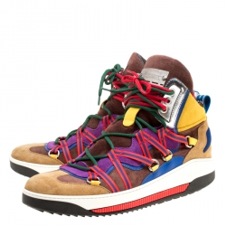 Dsquared2 Multicolor Suede High Top Sneakers Size 42
