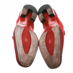 DSquared2 Red Suede Slip On Loafers Size 44