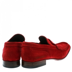 DSquared2 Red Suede Slip On Loafers Size 44