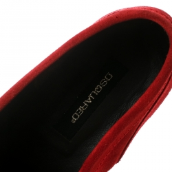 DSquared2 Red Suede Slip On Loafers Size 44