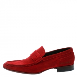 DSquared2 Red Suede Slip On Loafers Size 44