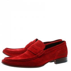 DSquared2 Red Suede Slip On Loafers Size 44