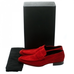 DSquared2 Red Suede Slip On Loafers Size 44
