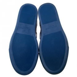 Dsquared2 Blue Leather Whipstitch Detail Sneakers Size 42