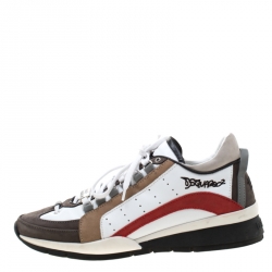 Dsquared2 Multicolor Leather And Suede 551 Platform Sneakers Size 43
