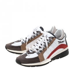 Dsquared2 Multicolor Leather And Suede 551 Platform Sneakers Size 43