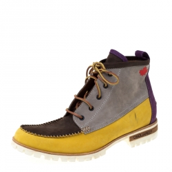 Dsquared2 Multicolor Nubuck Leather Sexy Hiking Lace Up Ankle Boots Size 43