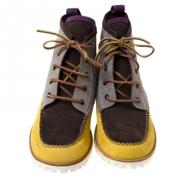 Dsquared2 Multicolor Nubuck Leather Sexy Hiking Lace Up Ankle Boots Size 43