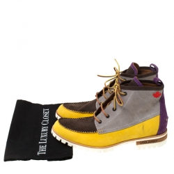 Dsquared2 Multicolor Nubuck Leather Sexy Hiking Lace Up Ankle Boots Size 43
