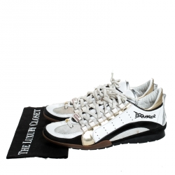 Dsquared2 Multicolor Leather, Mesh And Suede Kick It Logo 551 Sneakers Size 44