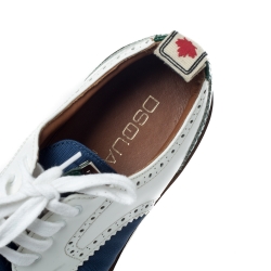 Dsquared2 Multicolor Canvas And Brogue Leather Lace Up Sneakers Size 41