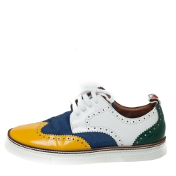 Dsquared2 Multicolor Canvas And Brogue Leather Lace Up Sneakers Size 41