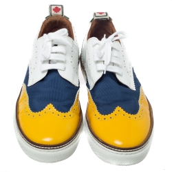 Dsquared2 Multicolor Canvas And Brogue Leather Lace Up Sneakers Size 41