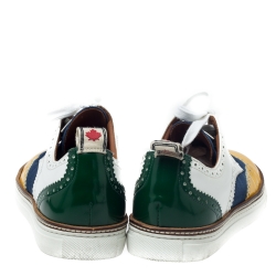 Dsquared2 Multicolor Canvas And Brogue Leather Lace Up Sneakers Size 41