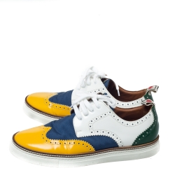 Dsquared2 Multicolor Canvas And Brogue Leather Lace Up Sneakers Size 41