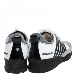 Dsquared2 Multicolor Suede Leather Striped Low Top Sneakers Size 43.5