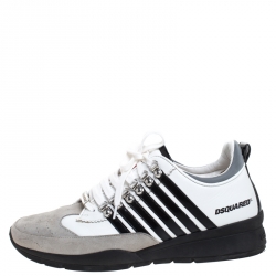 Dsquared2 Multicolor Suede Leather Striped Low Top Sneakers Size 43.5