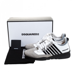 Dsquared2 Multicolor Suede Leather Striped Low Top Sneakers Size 43.5