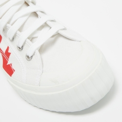Dsquared White Canvas Printed Low Top Sneakers Size 42