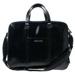Dsquared2 Black Leather Men Travel Bag