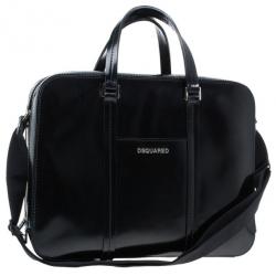 Dsquared2 Black Leather Men Travel Bag