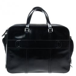Dsquared2 Black Leather Men Travel Bag