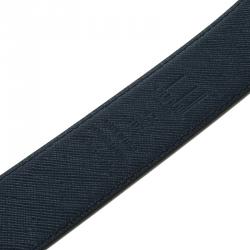 Pre Owned Dunhill Black and Blue Leather Reversible Belt 107CM